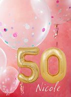 verjaardag kaart leeftijd 50 vrouw ballon